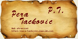 Pera Tacković vizit kartica